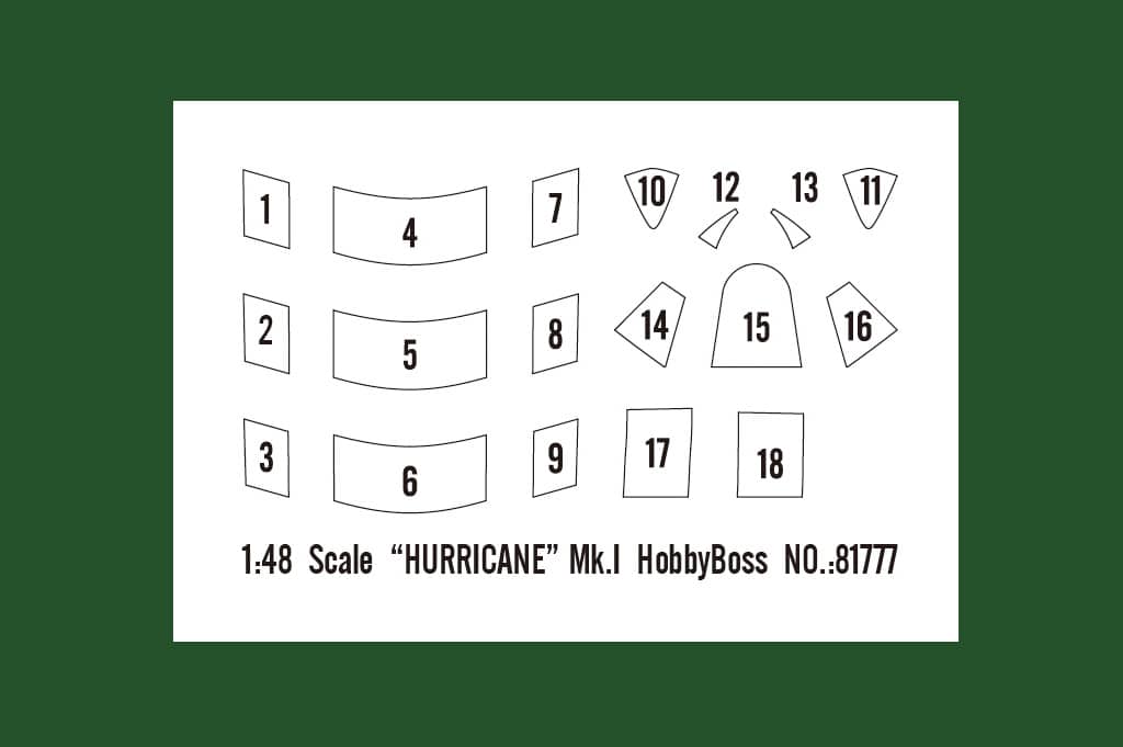 1-48 HURRICANE Mk.I ITEM No. 81777 Mask