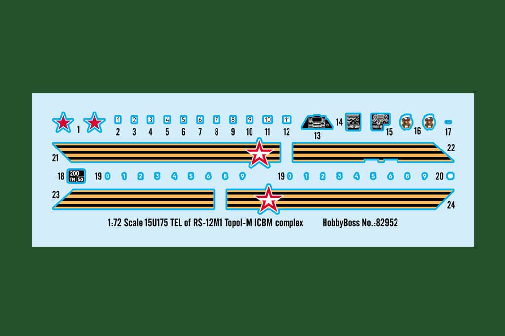 1-72 15U175 TEL of RS-12M1 Topol-M ICBM complex ITEM No. 82952 Decal