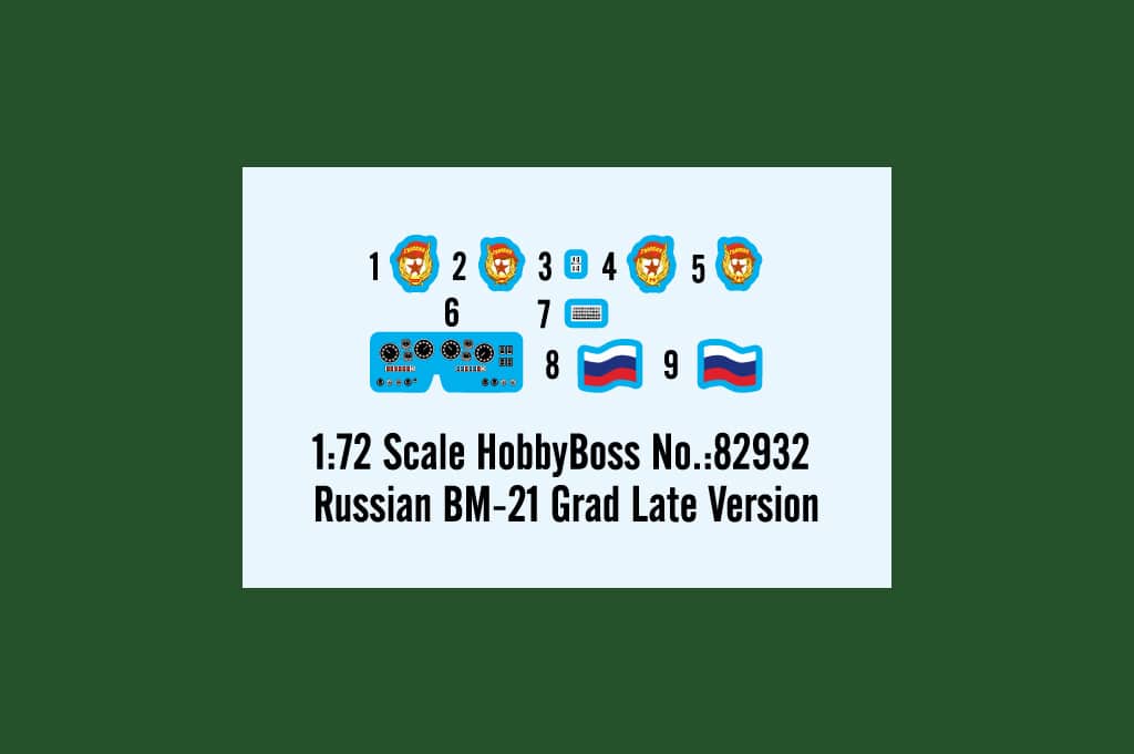 1-72 Russian BM-21 Grad Late Version ITEM No. 82932 Decal