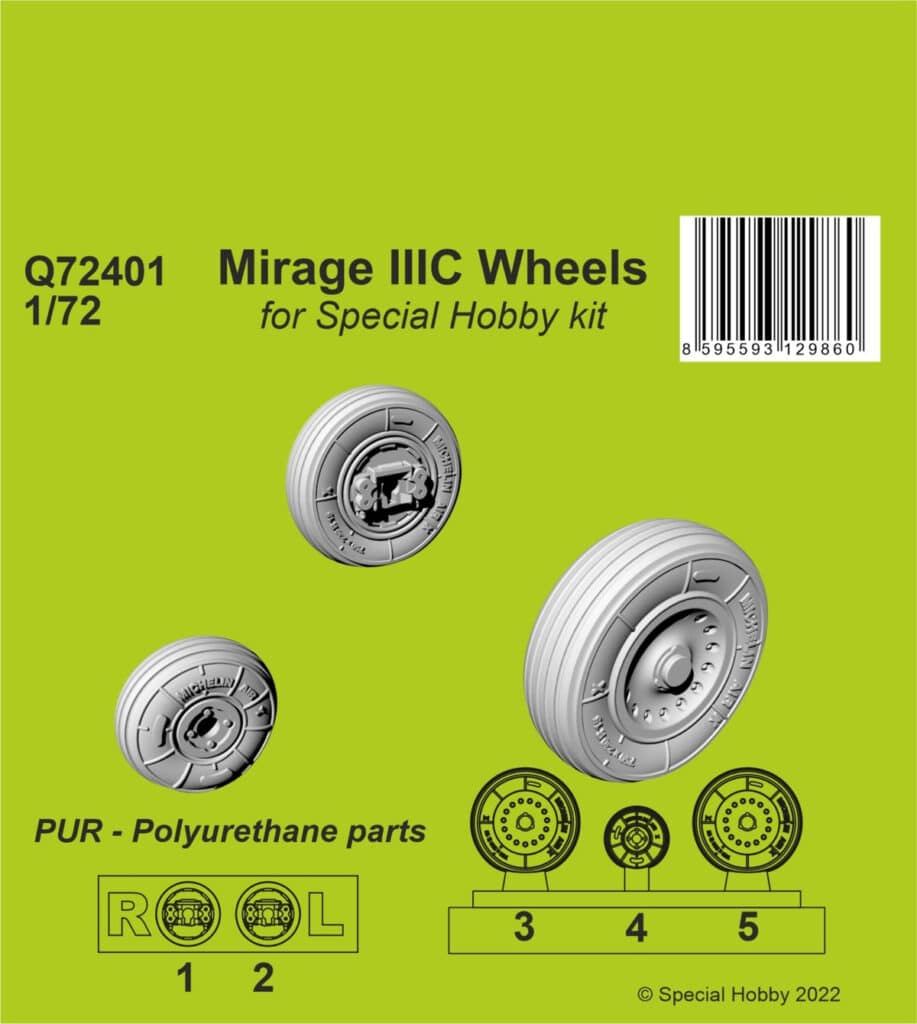 Mirage IIIC Wheels Resin