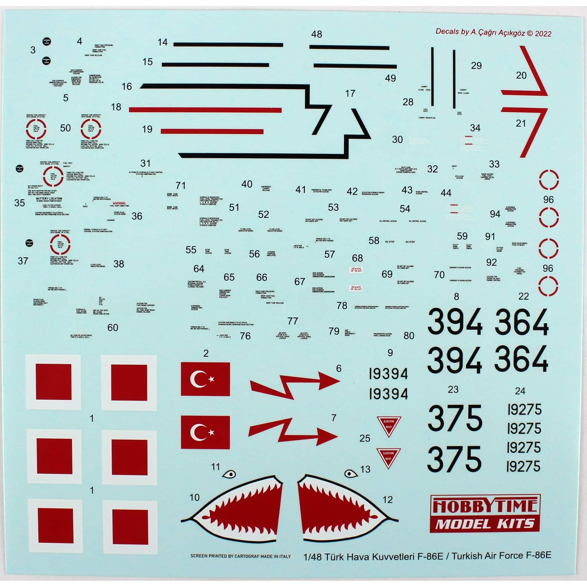 148 North American F-86E Sabre by Hobbytime Model kits Decal-1