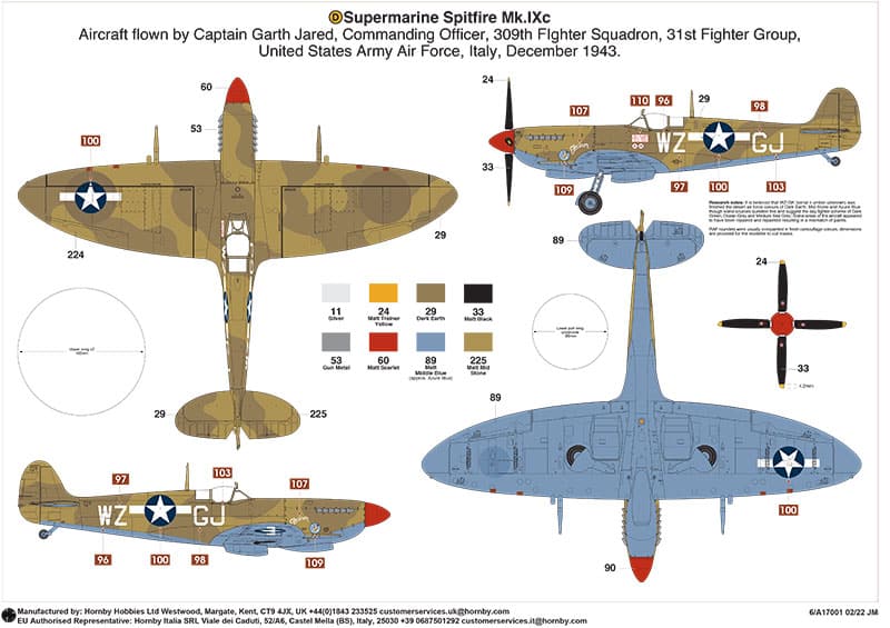 Supermarine Spitfire Mk.IXc A17001-layout-D