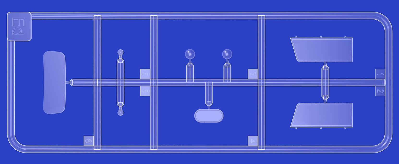 MiniArt 135 scale Tempo A400 Athelet 3-wheel truck Clear Part