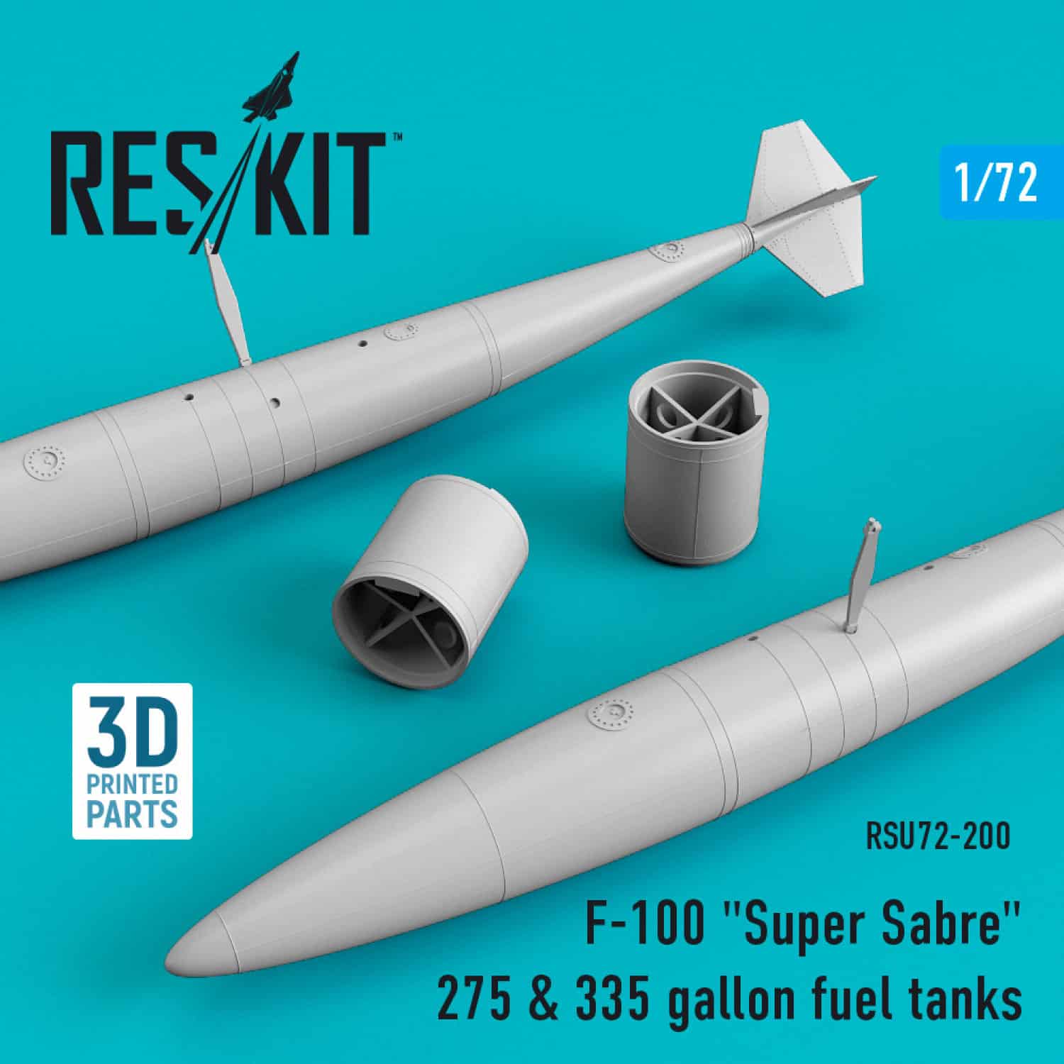Reskit 172 F-100 Super Sabre 275 & 335 gallon fuel tanks Reskit 172 F-100 Super Sabre 275 & 335 gallon fuel tanks