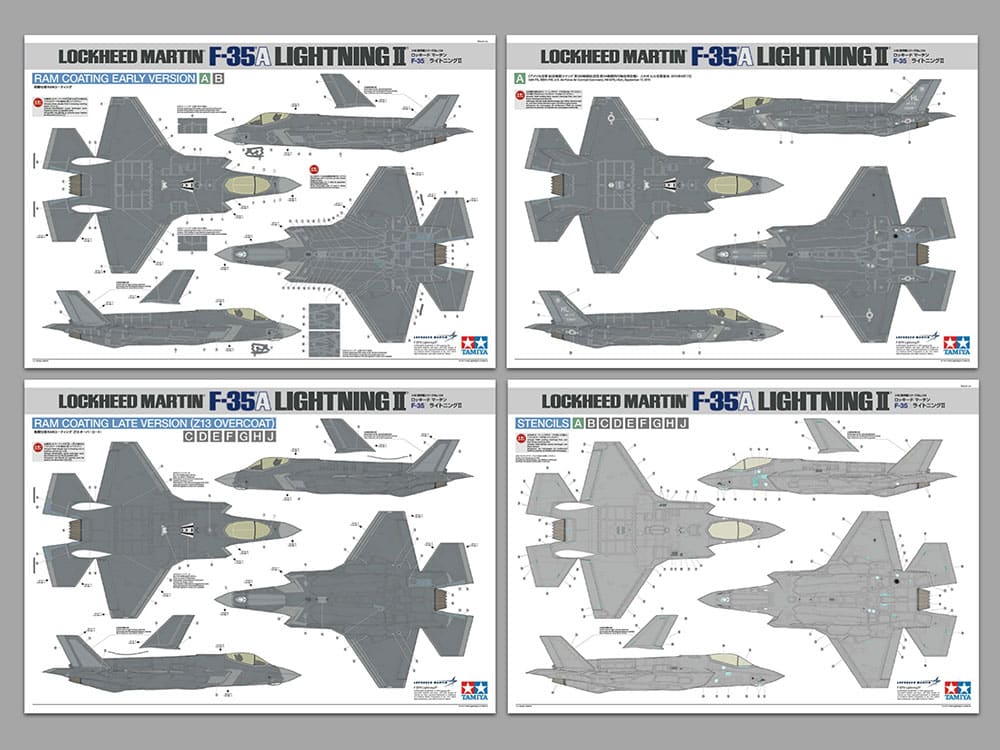 Tamiya 61124 48th scale Lockheed Martin F-35A Lightning II Painting and Color Markings Tamiya 61124 48th scale Lockheed Martin F-35A Lightning II Painting and Color Markings