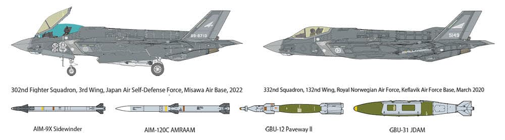 Tamiya 61124 48th scale Lockheed Martin F-35A Lightning II US and Japan Air Force Tamiya 61124 48th scale Lockheed Martin F-35A Lightning II US and Japan Air Force