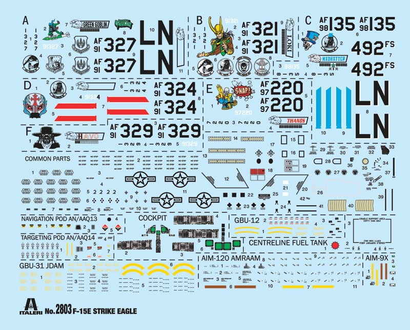 Italeri F-15E Strike Eagle Re-Released Decals