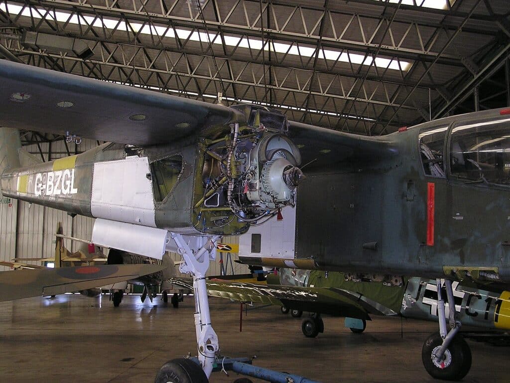 Engine installation on OV-10B Bronco