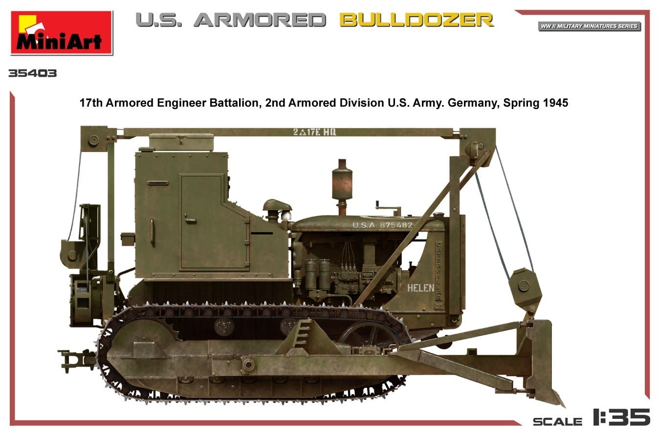 MiniArt Kit 135 U.S. Armored Bulldozer Paint and Marking-4