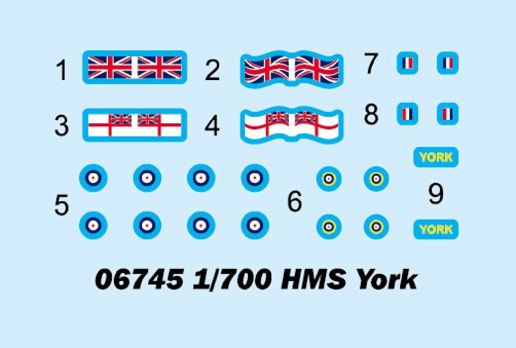 Royal Military from the Breeze & Sea from Trumpeter in December HMS York Decals