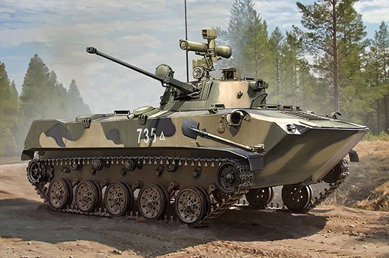 80155 Russian BMD-2 (1/35)
Hobby Boss has scheduled the release of its 1/35 scale kit for this airborne infantry fighting vehicle in November.