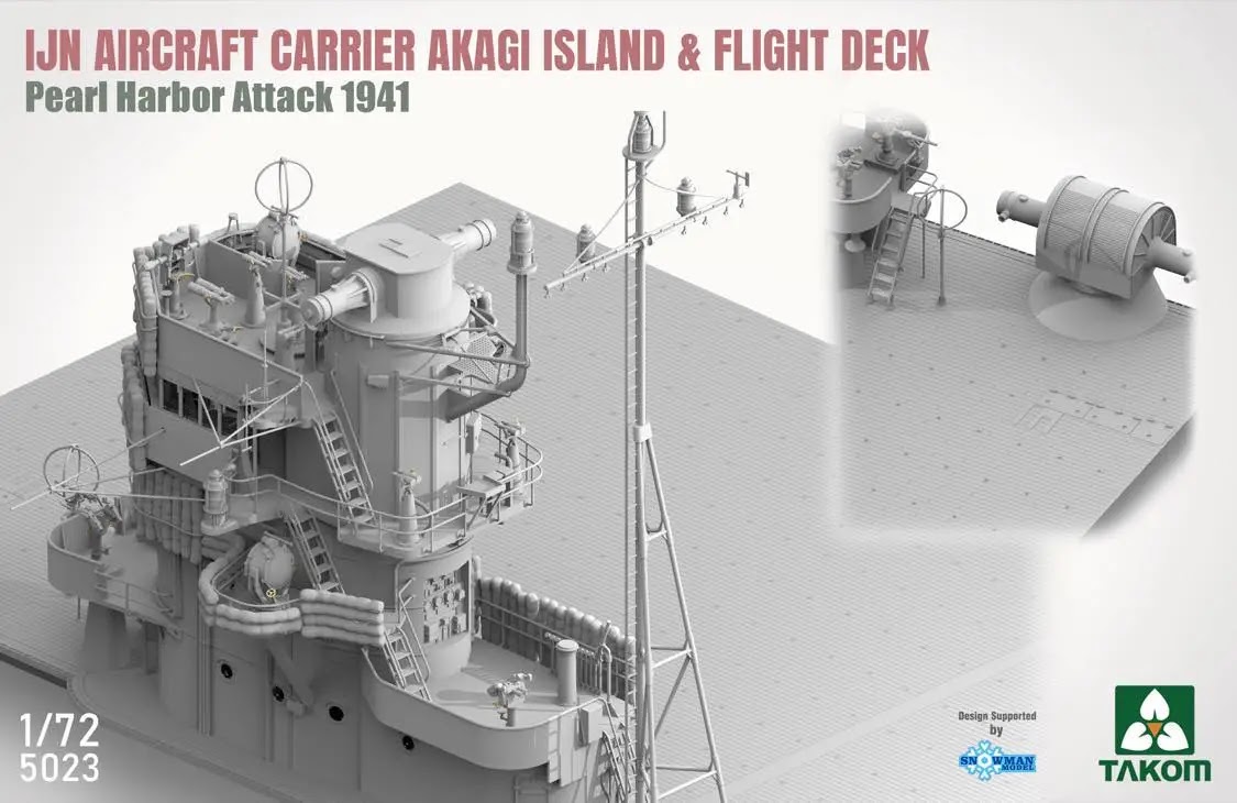 IJN Airplane Provider AKAGI Island & Flying Deck - Pearl Harbour Assault 1941. From Takom-3