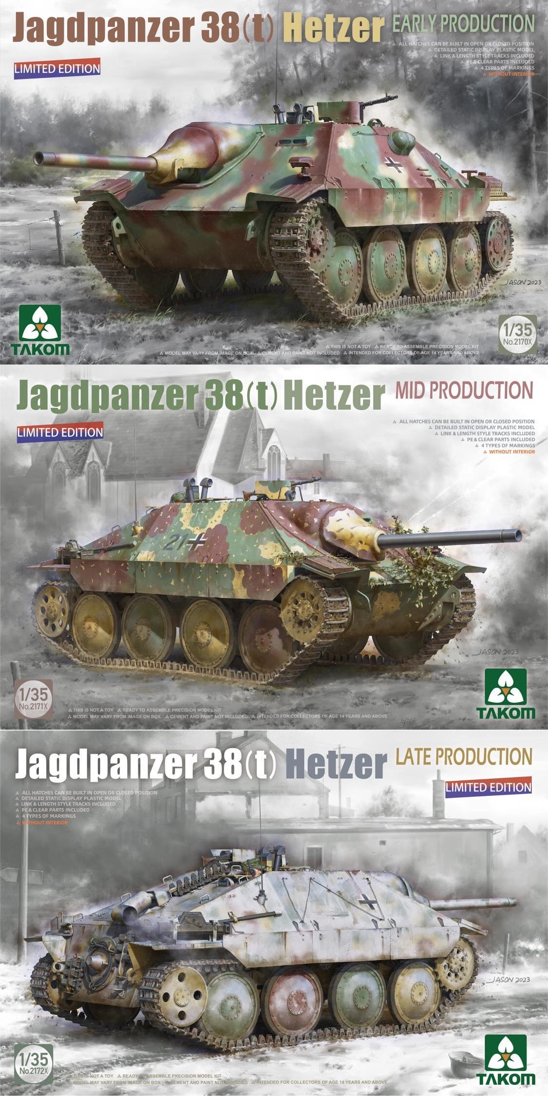 Hetzers - Early, Mid & Past due Box Arts From Takom