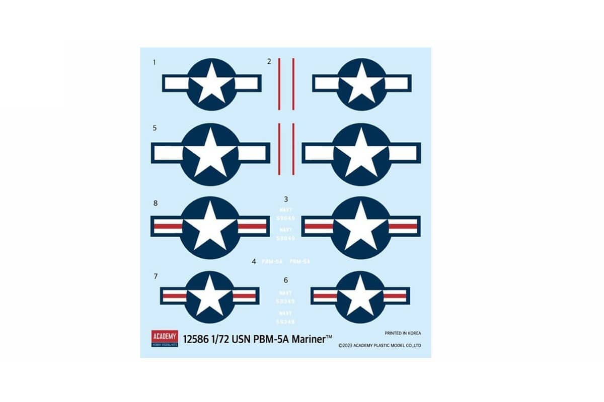 Academy 1/72 scale Martin PBM-5A Mariner Decals
