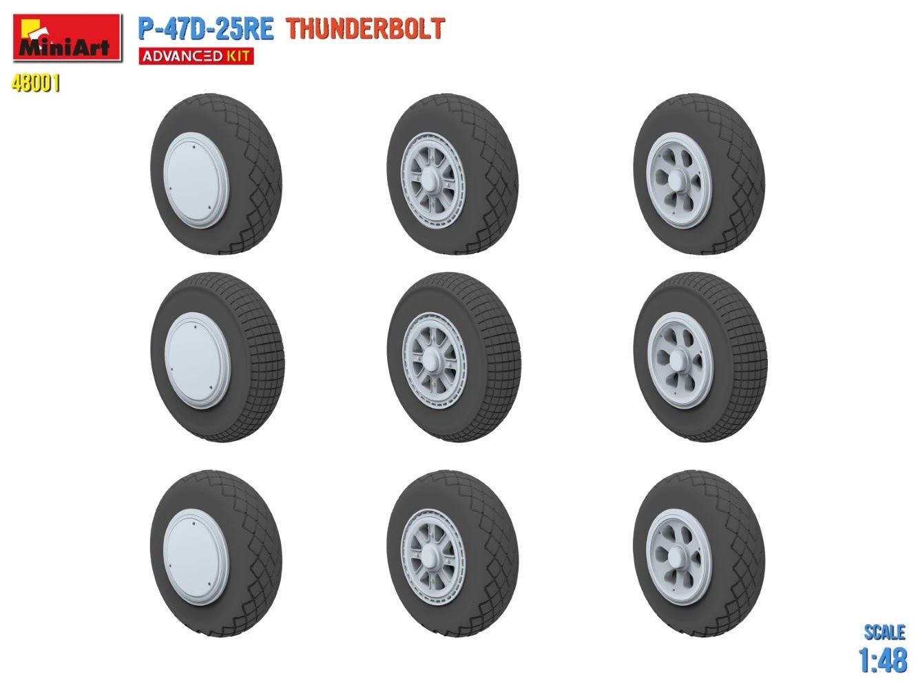 MiniArt ups the detail on their P-47D CAD Wheels Detail