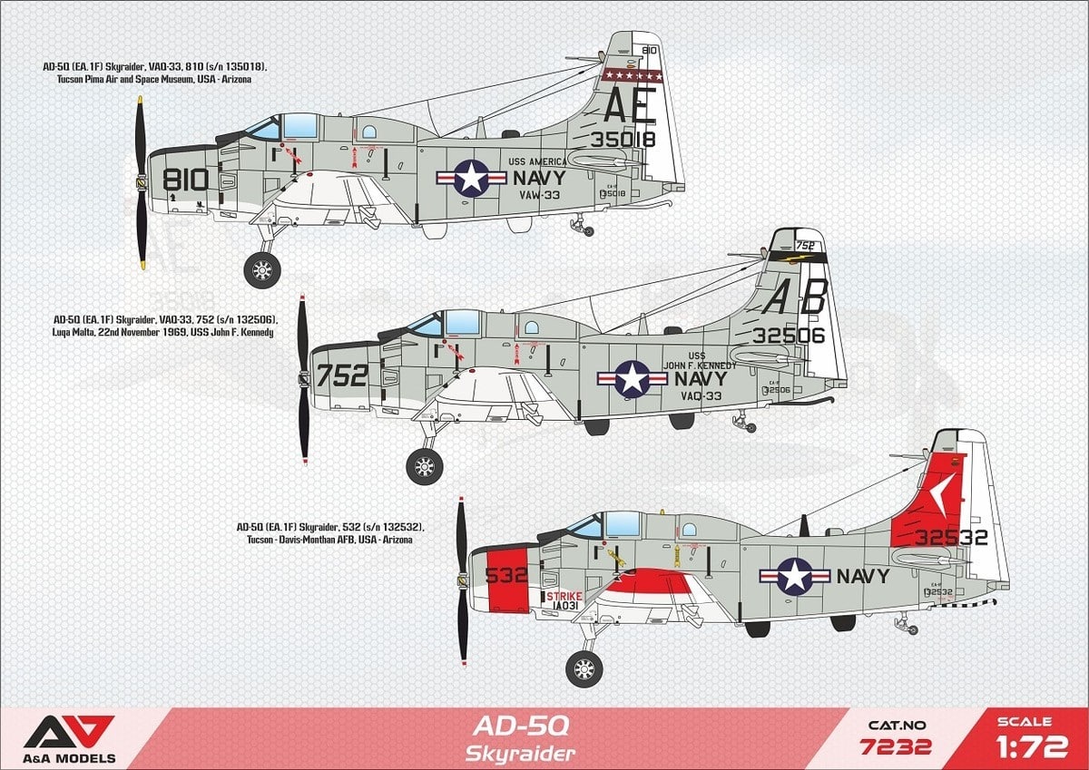 7232 – Douglas AD-5Q SkyRaider (ECM model) Painting and Marking