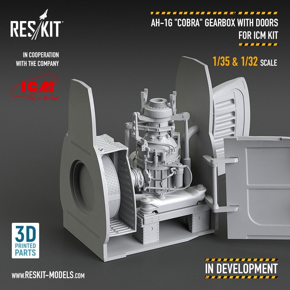 AH-1G Cobra GearBox with doors for ICM Kit