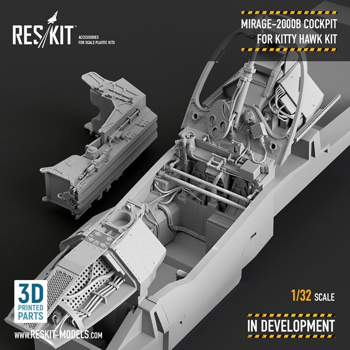 ResKit Mirage 2000B Cockpit with 3-d Decals Kittyhawk Kit – 132-2