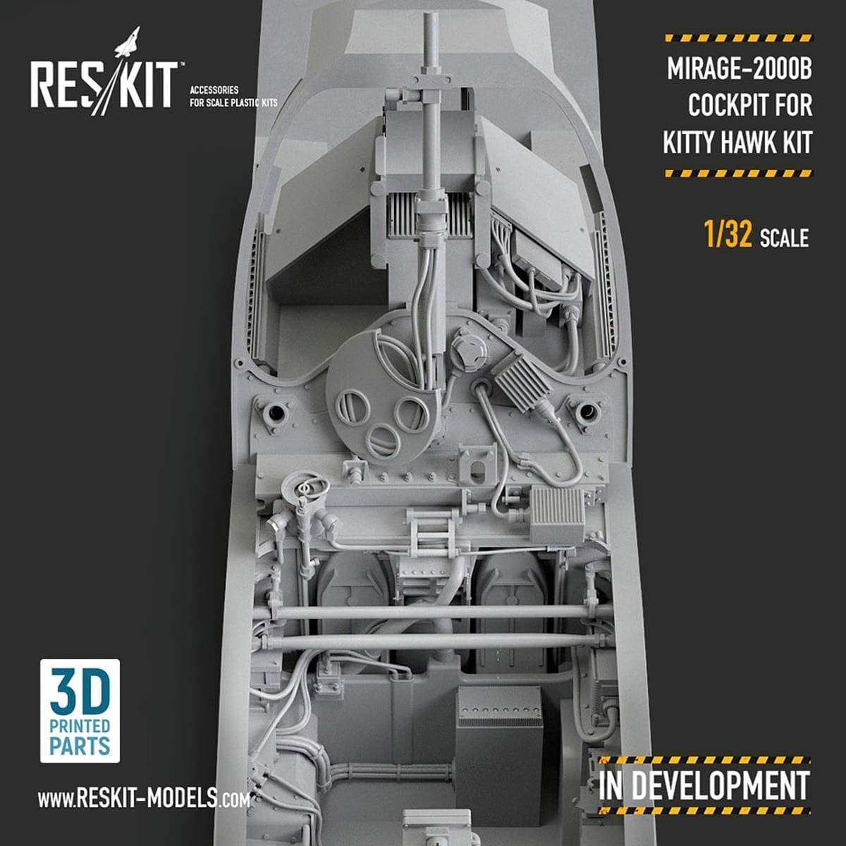 ResKit Mirage 2000B Cockpit with 3-d Decals Kittyhawk Kit – 132-3