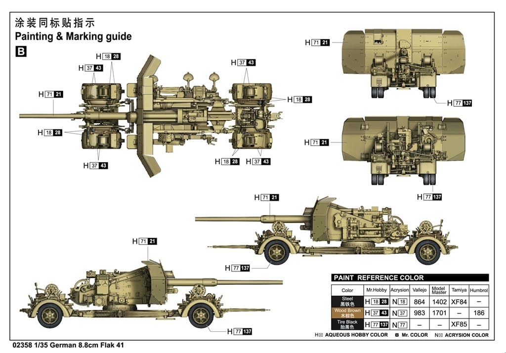 Trumpeter German 8.8cm Flak 41 Painting and Marking-2