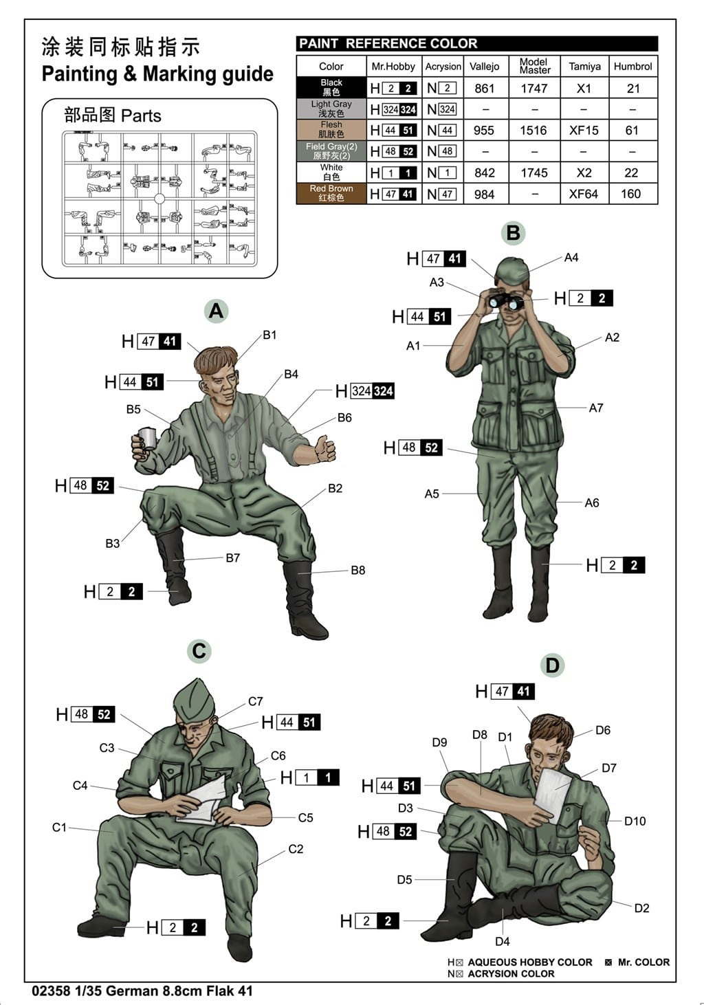 Trumpeter German 8.8cm Flak 41 Painting and Marking-3