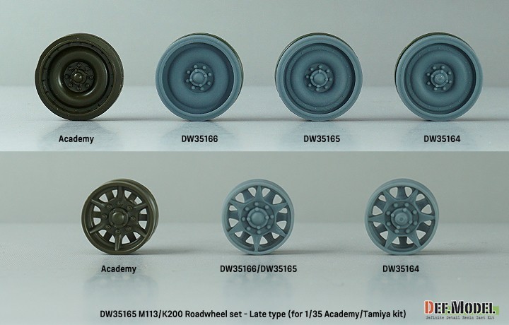 DW35165 - US M113 / ROK K200 Roadwheel set - Late type for Academy/Tamiya Kit-6