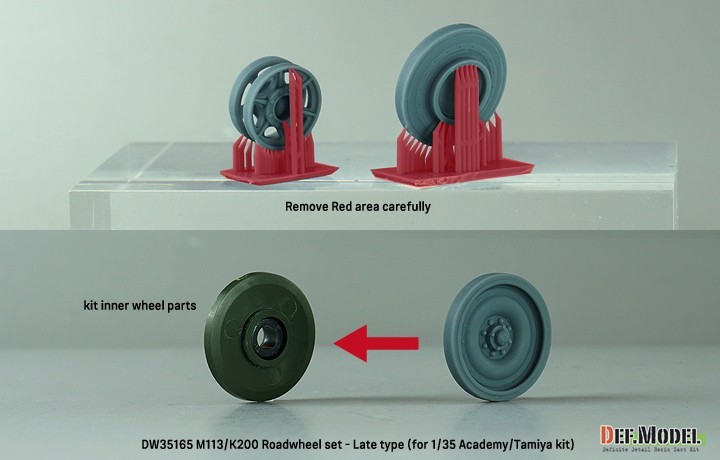 DW35165 - US M113 / ROK K200 Roadwheel set - Late type for Academy/Tamiya Kit-4