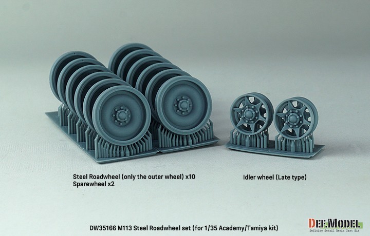 DW35166 - US M113 APC Steel Roadwheel set for Academy/Tamiya Kit-2