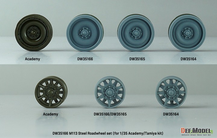 DW35166 - US M113 APC Steel Roadwheel set for Academy/Tamiya Kit-6