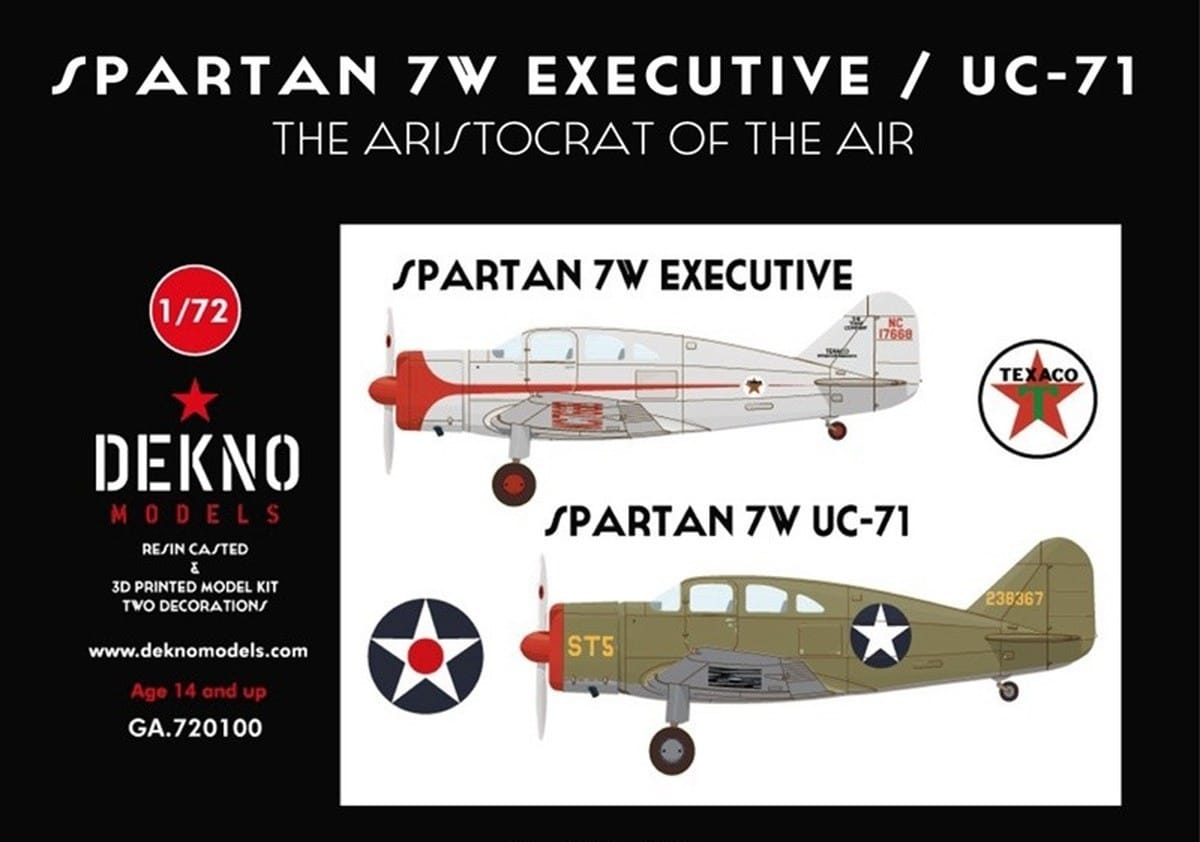 Dekno Models Re-Releases Limited Edition 1-72 Scale Spartan 7W Executive-UC-71-1