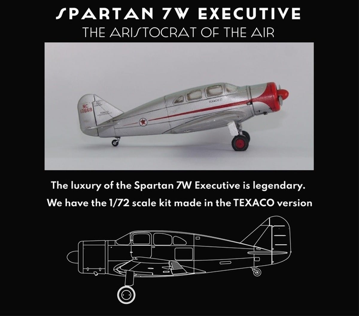 Dekno Models Re-Releases Limited Edition 1-72 Scale Spartan 7W Executive-UC-71-2