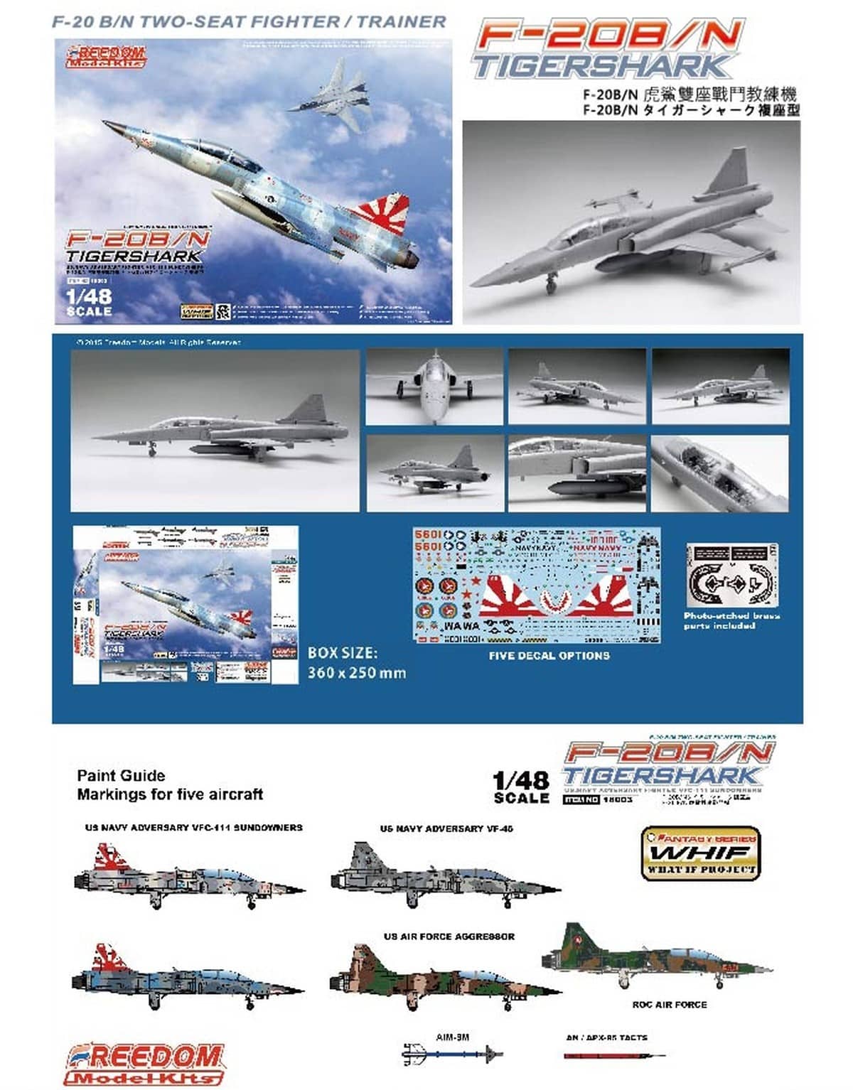 Freedom Model Re-Releases 1-48 Scale F-20B-N Tiger Shark in November Detail
