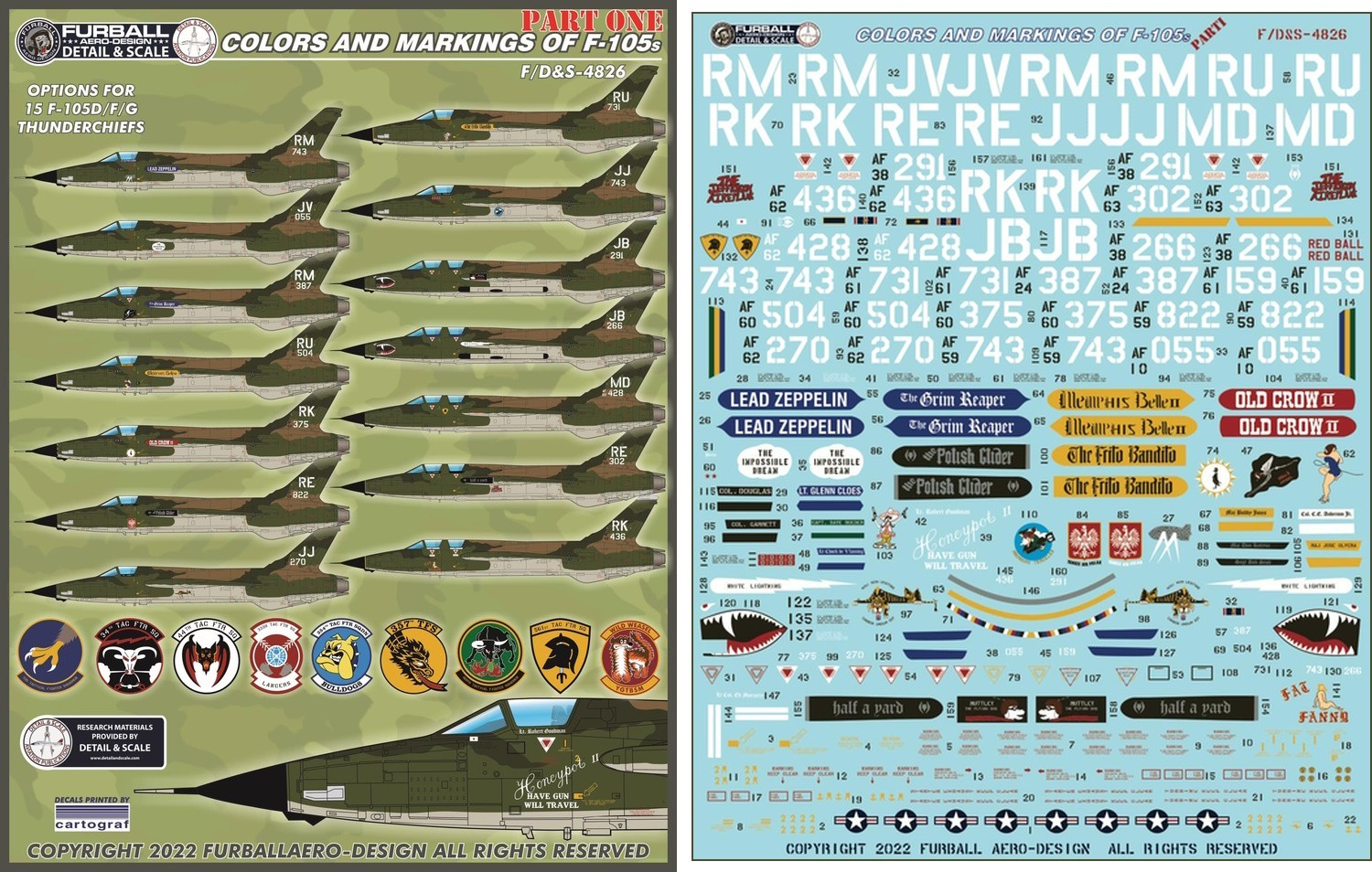 Furball Aero Design Decals: Colors and Markings of F-105