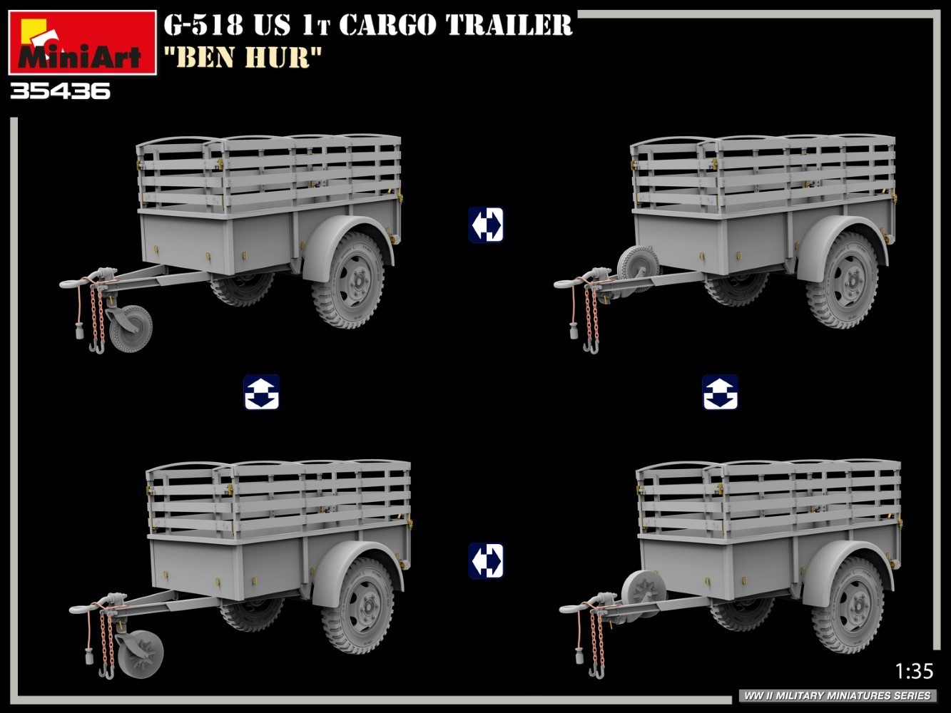 MiniArt G-518 US 1t Cargo Trailer "Ben Hur" Positions