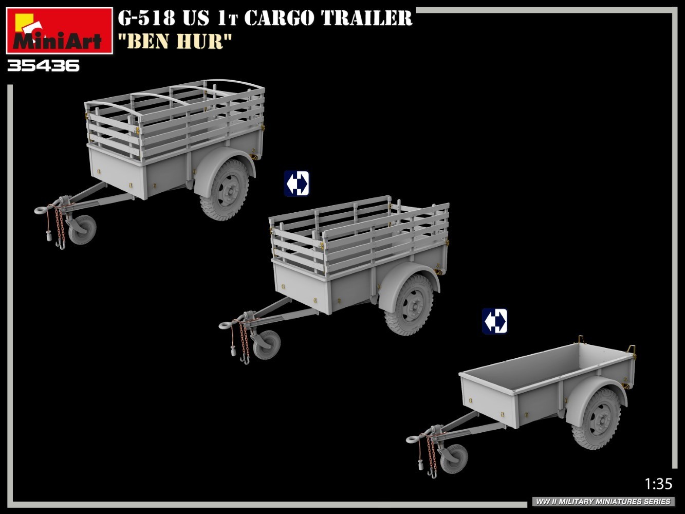 MiniArt G-518 US 1t Cargo Trailer "Ben Hur" Version