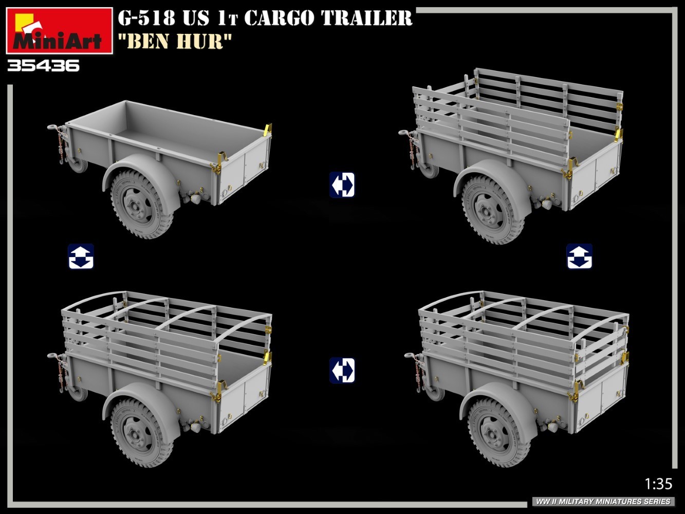 MiniArt G-518 US 1t Cargo Trailer "Ben Hur" Version-2