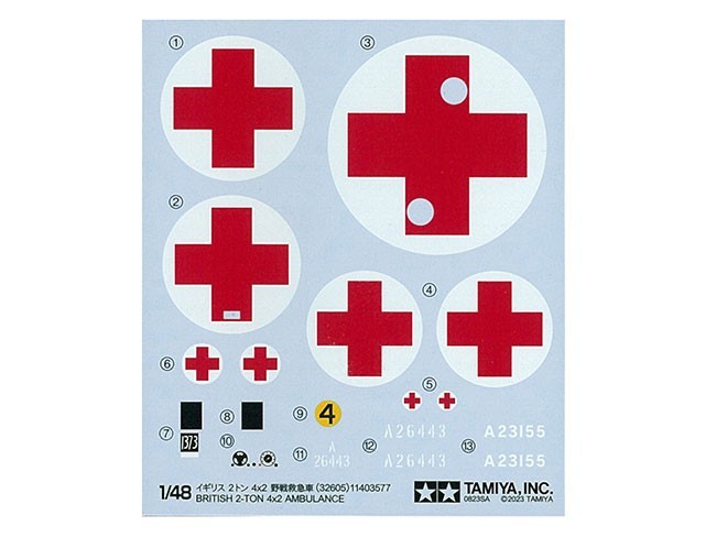 Tamiya British 2-Ton 4x2 Ambulance Decals