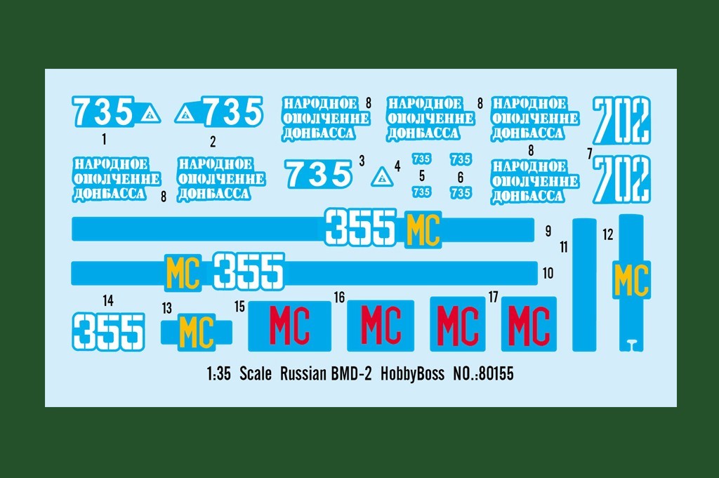 Hobby Boss: BMD-2 Airborne Infantry Fighting Vehicle Decals