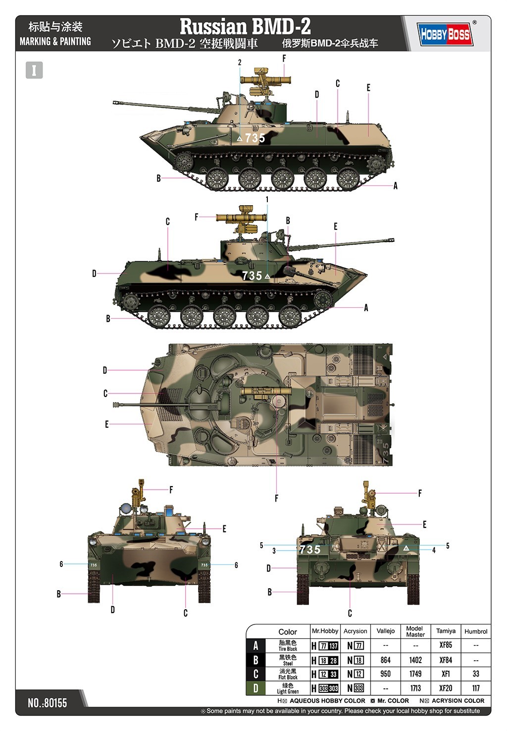Hobby Boss: BMD-2 Airborne Infantry Fighting Vehicle Painting and Marking-1
