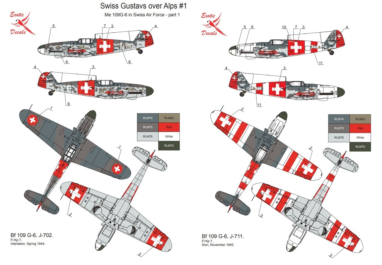 ED48020 – 1:48 – Swiss Gustavs over Alps #1 – Me 109G-6 in Swiss Air Force, part 1 Painting and Marking