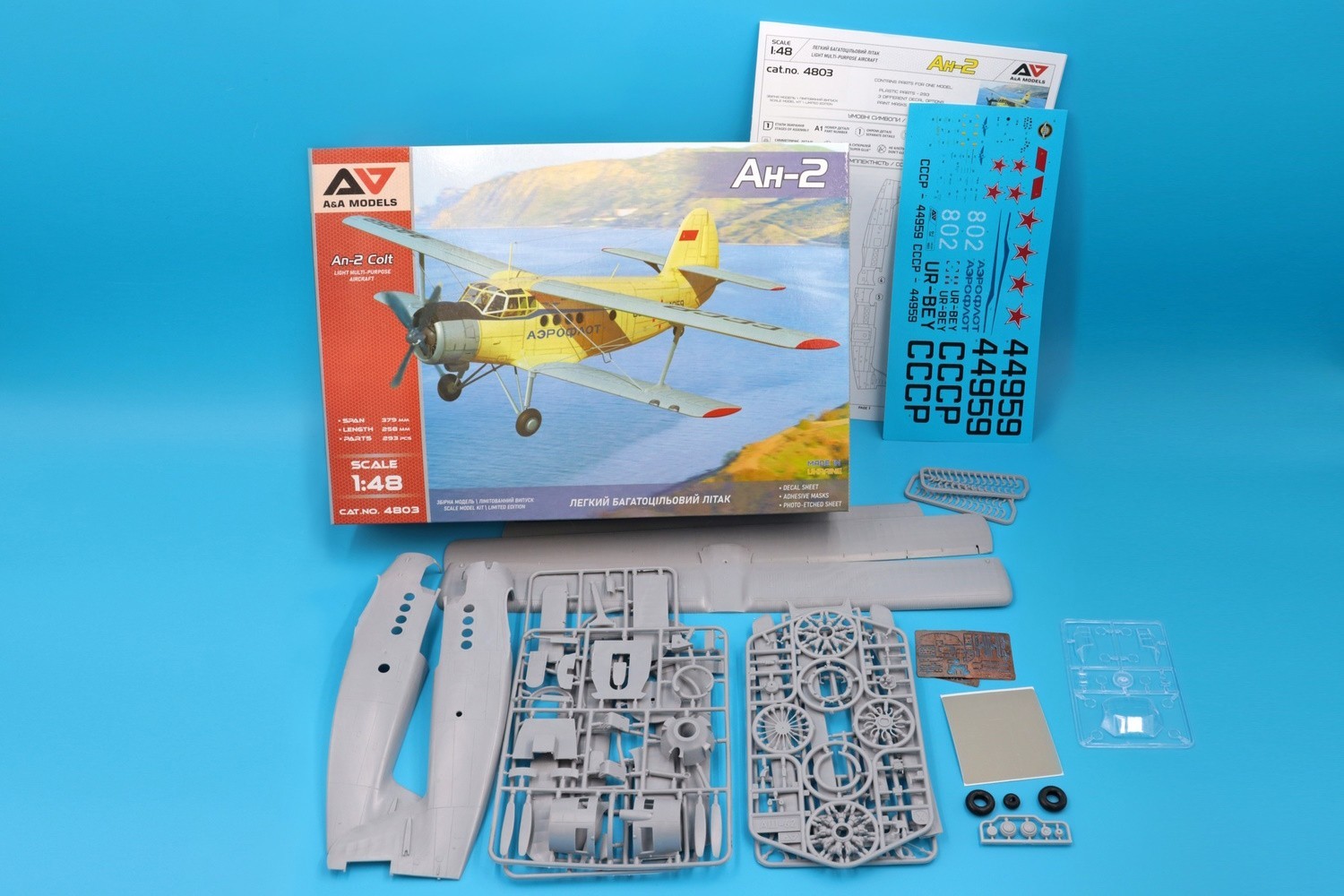 A&A Models 1/48 Scale An-2 Colt Box Content