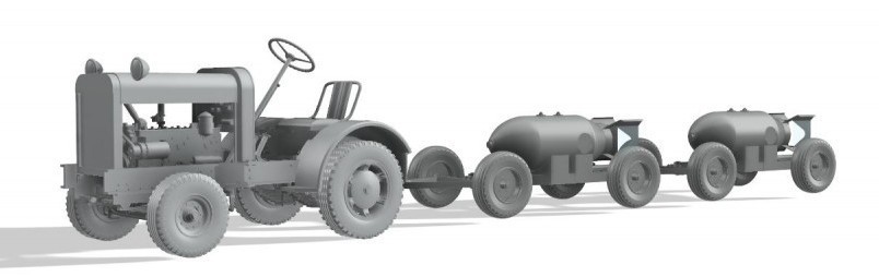 Thunder Model US Tug Clarktor 6 and Mark 2 Bomb Trailers CAD-1