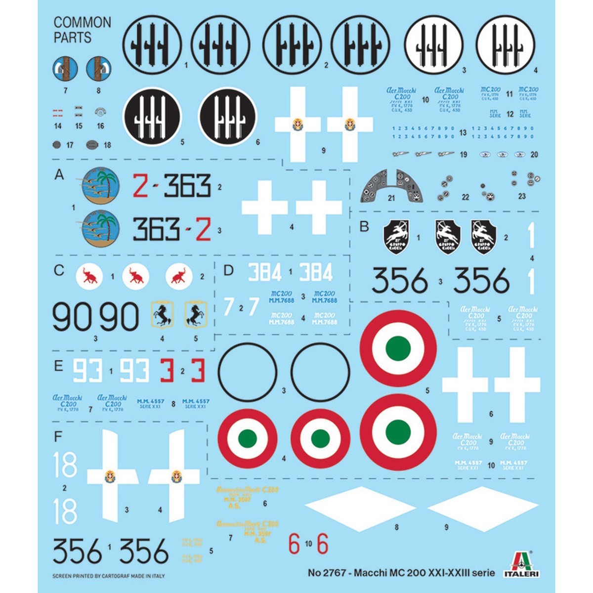 Italeri Macchi C.200 Serie XXI-XXIII Decals