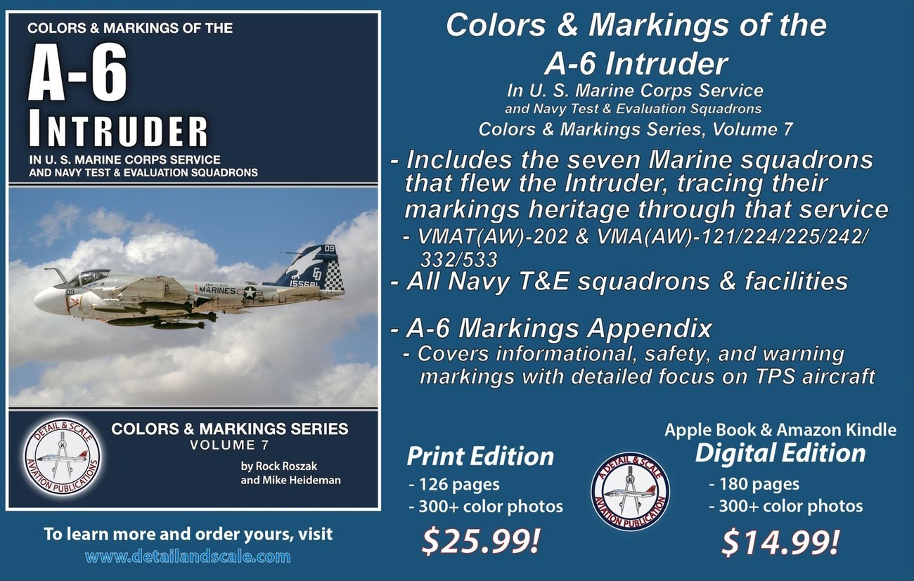 Detail & Scale Releases "Colors & Markings of the A-6 Intruder in U.S. Marine Corps Service and Navy Test & Evaluation Squadrons"