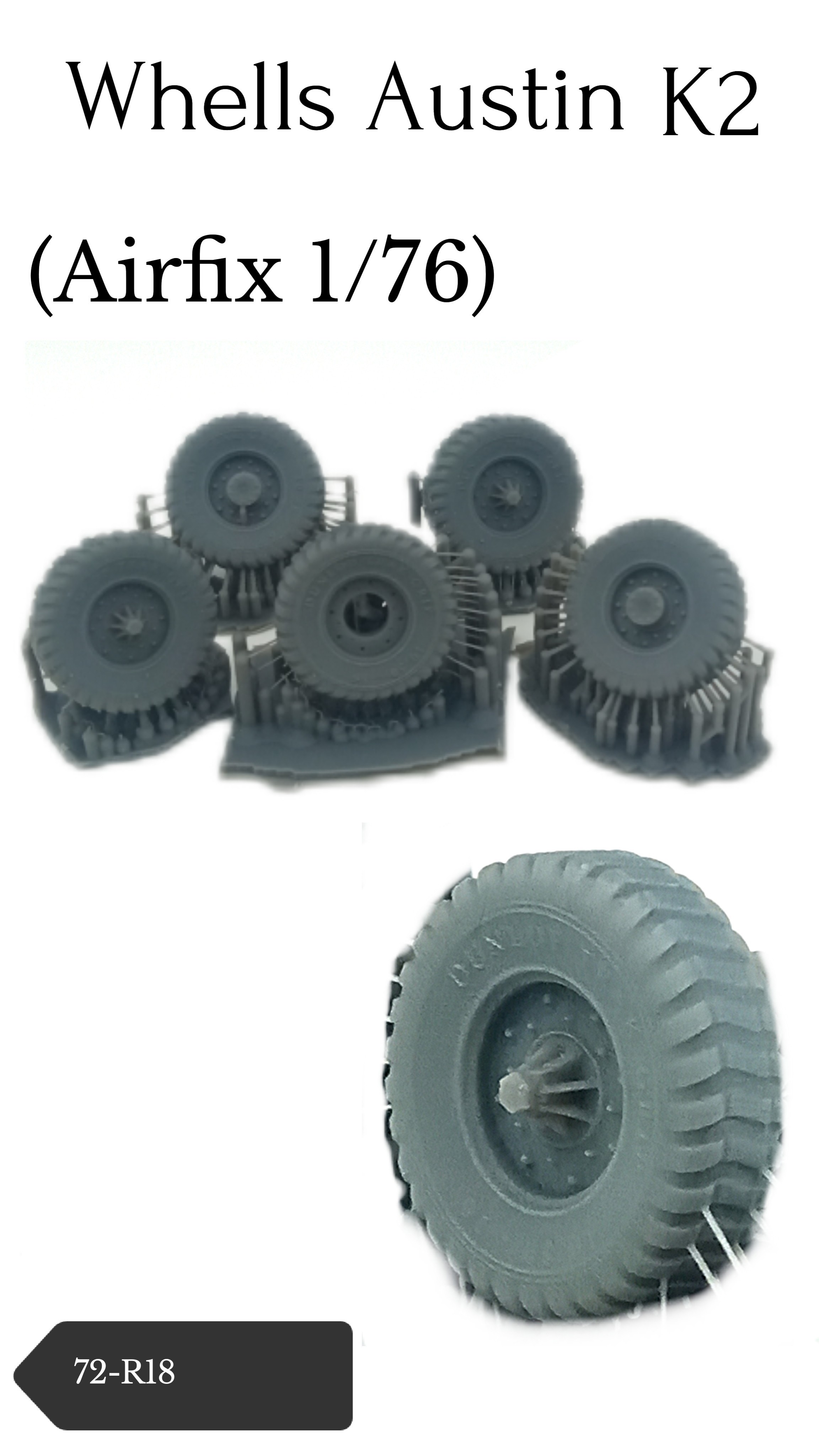 Microworldtg 1/76 Scale Wheels Austin K2 (Airfix)