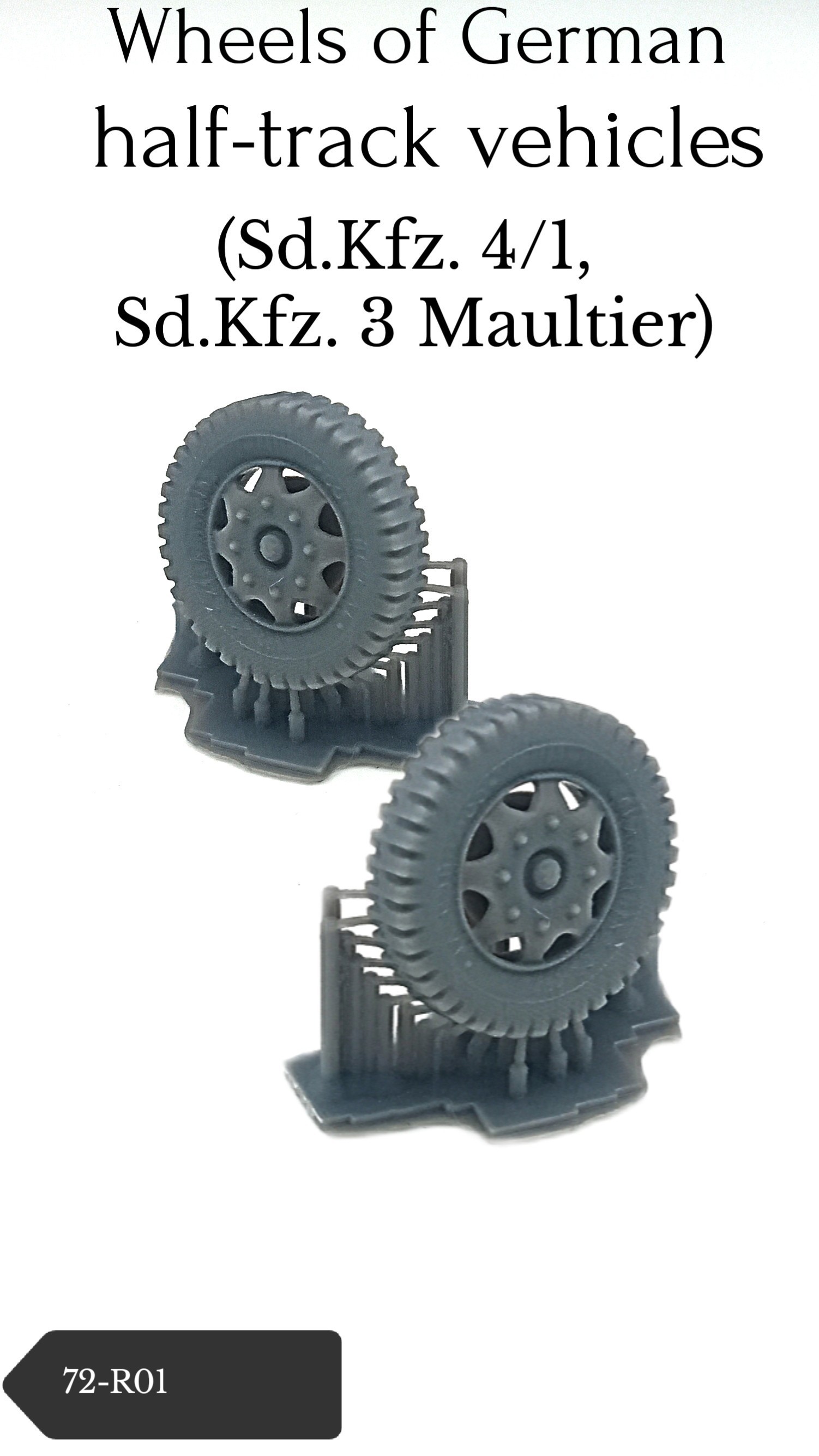 Microworldtg 1/72 Scale Wheels of German Half-Track Vehicles (Sd.Kfz. 4/1, Sd.Kfz. 3 Maultier)