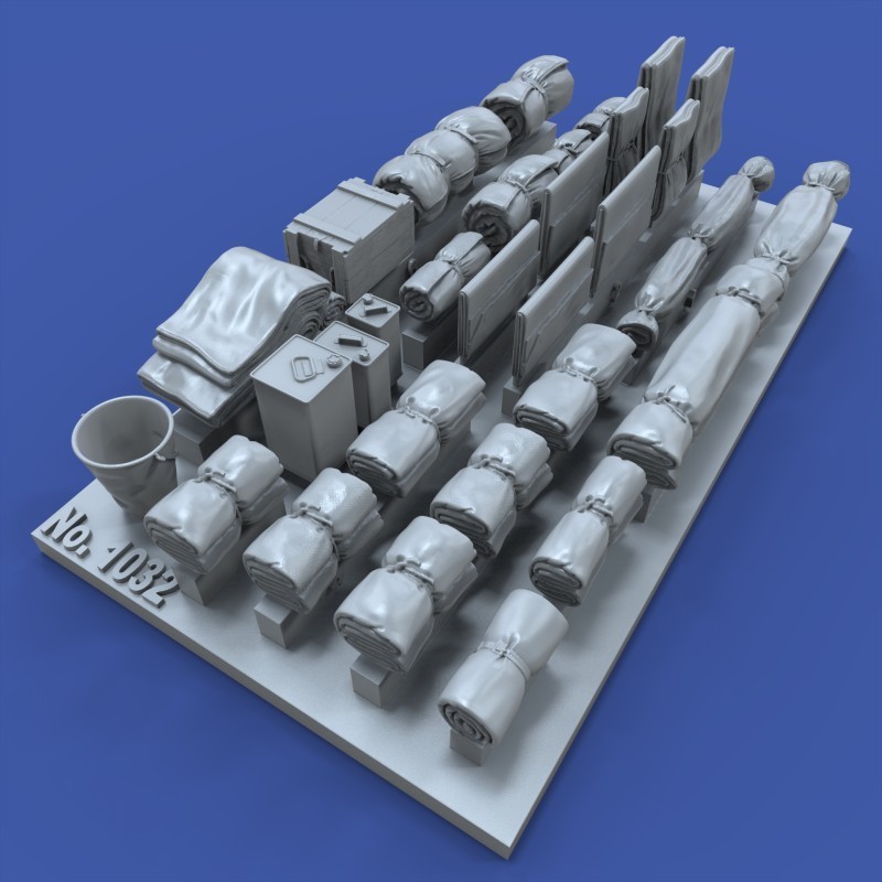 1033 Tentpaks and bedrolls (1/72 scale) / 1032 Tentpaks and bedrolls (1/48 scale)
