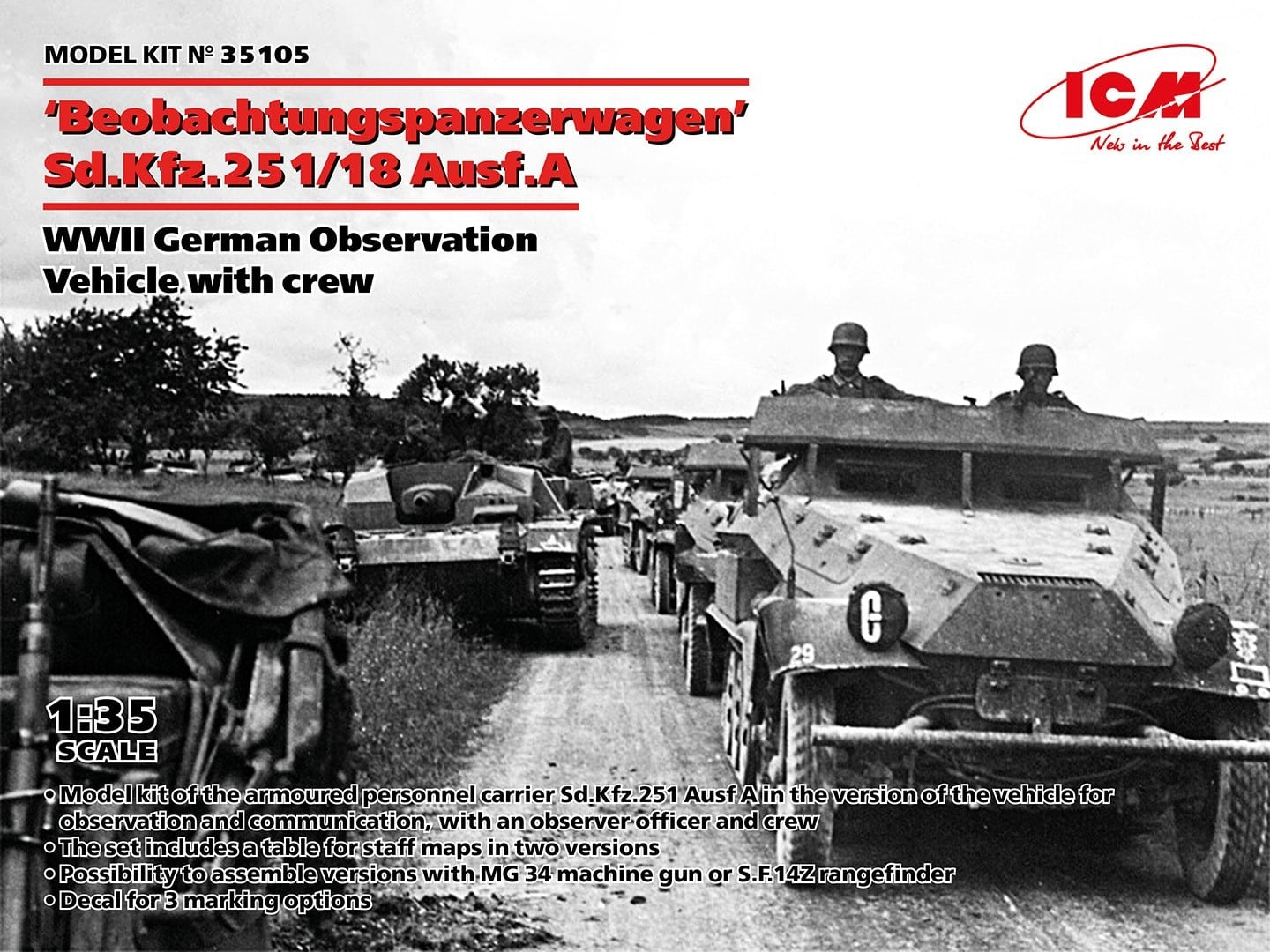 SOON ON SALE! ‘Beobachtungspanzerwagen’ Sd.Kfz.251/18 Ausf.A, WWII German Observation Vehicle with crew