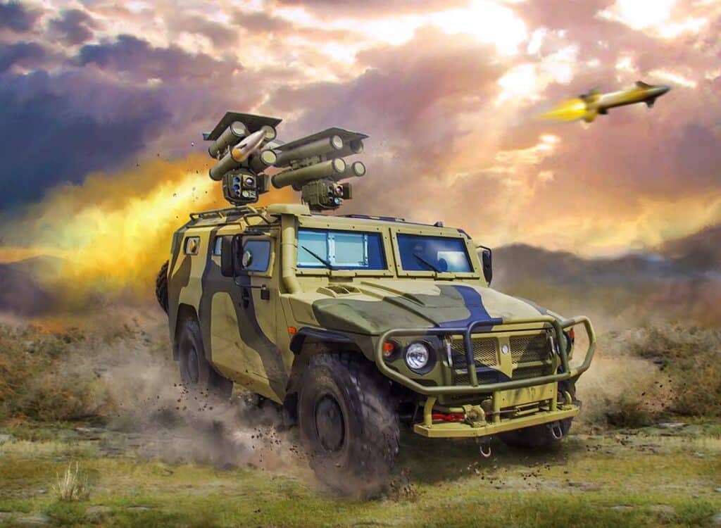 Zvezda 3682 - Russian GAZ Armored Vehicle with at Missile System Kornet-D