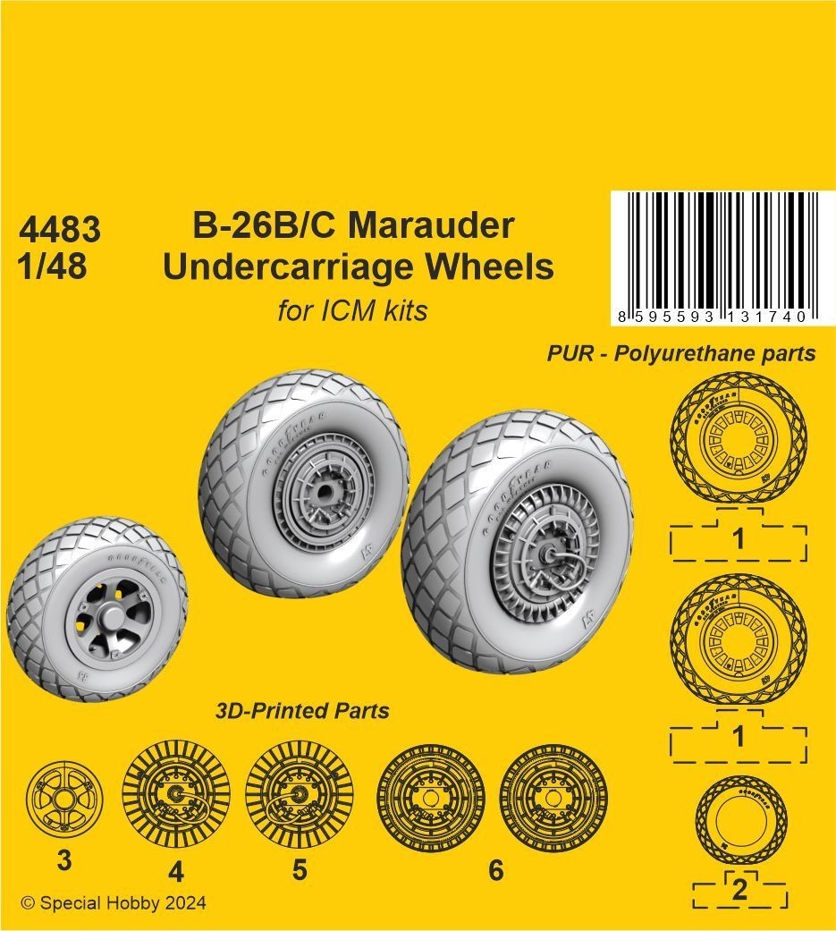B-26B/C Marauder Undercarriage Wheels